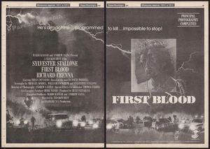 FIRST BLOOD - Original 1982 Trade AD / poster_ Sylvester Stallone _ Drew Struzan - Picture 1 of 3