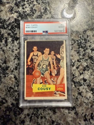 1957 Topps Baloncesto #17 Bob Cousy PSA 2 Bueno Foto 1 de 2