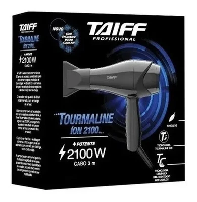 Secador de iones de turmalina Taiff 2100W - Alto rendimiento negro 127V Foto 1 de 4