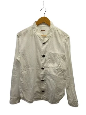 KAPITAL Men's Shirt Coverall Size 3 Cotton White Concho Button Solid USED - Изображение 1 из 4