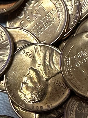 1958-D Lincoln Wheat Cents Penny Roll of 50 Gem BU Red - Image 1 of 3