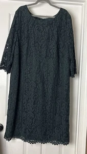 Vestido Talbots All Over Encaje Verde Oscuro Midi Talla 24W Carrera Fiesta Elegante Nuevo $200 - Imagen 1 de 11