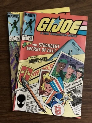 Marvel G.I. JOE #26 #27 Lot (2) Marvel 1984 Snake-Eyes - Image 1 of 4
