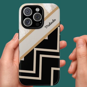 Funda de teléfono resistente SHSD, Apple iPhone Smsg Galaxy Pixel, piedra preciosa neutra Zig Zag - Imagen 1 de 230