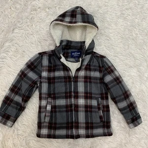elevani boy grey plaid fleece jacket size 4 - Picture 1 of 3