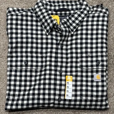 Camisa Carhartt Para Hombres Calce Suelto Pesado Franela Camisa a Cuadros 4XL Cazadora Nueva Foto 1 de 4