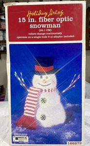 Pupazzo di neve in fibra ottica Holiday Living decorazione 15" con scatola - Foto 1 di 15