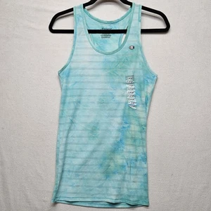 Champion Tank Top Womens Large Blue Green Tie Dye Racerback Stretch Athletic - Picture 1 of 7