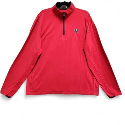 Greyson Tate 1/4 Zip Pullover Mens XL Red Performance Stretch Golf Logo PLS READ - Image 1 of 4
