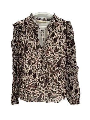 Top Marie Oliver Mujer Mediano Multicolor Seda Volantes Manga Larga Arrugado Foto 1 de 4