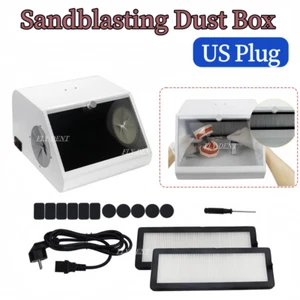 Dental Sandstrahlen Staubdicht Gehäuse mit LED Licht Sandstrahler Staubbox US Stecker - Bild 1 von 11