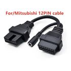 Mitsubishi OBDII 12Pin to 16Pin Car OBD2 Connector Cable Diagnostic Adapter