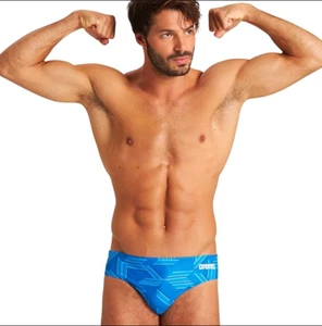 ARENA Puzzled Swim Briefs Blue Royal/Royal/Multi Size 34 - Picture 1 of 4