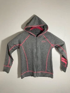 Justice Active Girls Gray & Pink Zip-Up Hoodie Size 20 - Picture 1 of 3