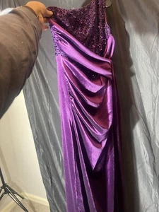 giffniseti dress Size Large Purple Velvet And Sequin Formal Evening Gown - Picture 1 of 5