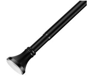 No Drill Shower Curtain Tension Rod, 110 x 200 cm, Black - Picture 1 of 7