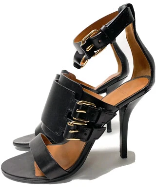 GIVENCHY • Sandalias con correa negra con hebillas doradas EXCELENTE ESTADO - ¡¡USADAS UNA VEZ!!! Foto 1 de 4
