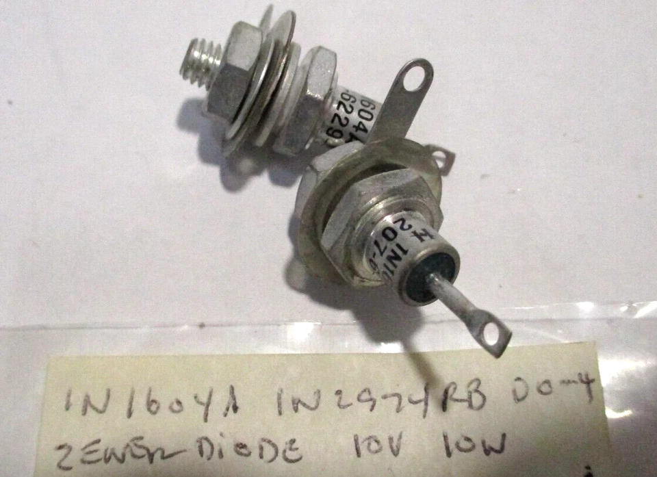 HAMMOND DO4 Stud Mount 10V 10W 5% diodo Zener 1N1604A 5186AK 1N2974RB SK139 2-PK Foto 1 de 1