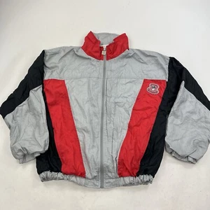 Vintage Givenchy Red Gray Track Jacket Full Zip Size Medium Windbreaker - Picture 1 of 10