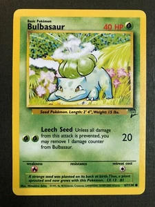 Pokémon Bulbasaur 67/130 Base Set 2 Common Unlimited Edition NM - Picture 1 of 4