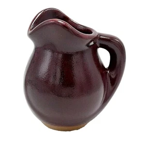 Studio Pottery Creamer Pitcher Dark Purple-ish Brown Ceramic Kitchen Decor 5" - Picture 1 of 11