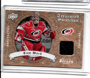 CAM WARD 2008-09 UPPER DECK ARTIFACTS TREASURED SWATCHES GAME USED JERSEY