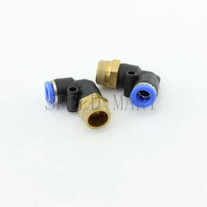 3/8 BSPT hilo macho 90 grados tubo de codo accesorios rápidos neumático 8 mm PL8-03 - Imagen 1 de 4