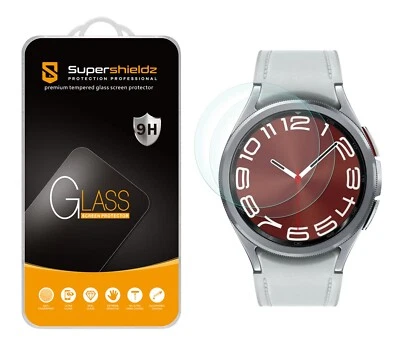 SUPERSHIELDZ 2X Tempered Glass Screen Protector for Samsung Galaxy Watch 6 Classic (47mm)
