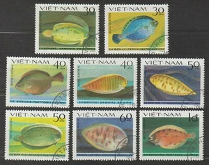 1982 Vietnam Stamps Fish Set Collection Scott # 1235-1242 Cto Never Hinged  - Picture 1 of 1