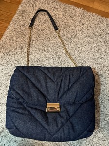 zara denim quilted bolsa