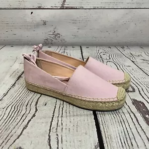 J.Crew Damenschuhe 7,5 rosa Espadrille zum Binden Canvas klassisch eisig orchideenrosa - Bild 1 von 10