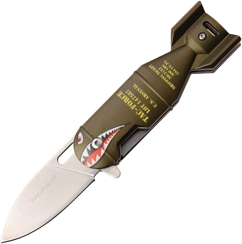 Tac Force Tiger Shark Bomb A/O Green Assisted Open Folding Pocket Knife 1039GN