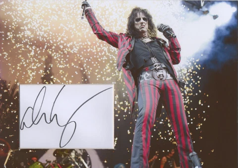 ALICE COOPER Signed 12x8 Photo Display POISON COA Cover