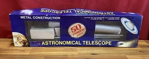 Vintage CREATIVE SCIENCE Astronomical Telescope 50MM Metal Tripod Finder Scope - Picture 1 of 3