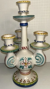 Italian ceramic Hand painted Candelabra - Picture 1 of 4