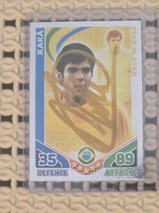 TOPPS MATCH ATTAX SIGNED KAKÁ WORLD CUP 2010 CARD BRAZIL KAKA GOLD SIGNATURE - Picture 1 of 2
