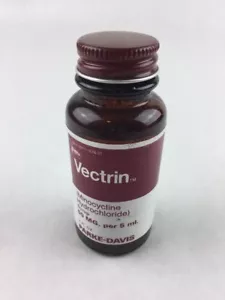 Vintage Vectrin Syrup Pharmacy Empty Medicine Bottle 3.75" Parke Davis - Picture 1 of 6