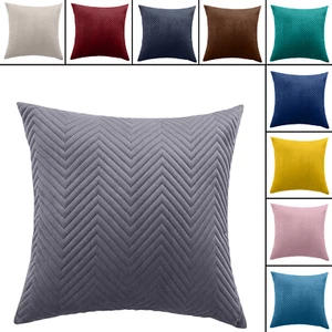 Quilted Cushion Covers or Velvet Cushions 18 x 18 Set of 2 or 4 Bed Sofa Pillows - Picture 1 of 101
