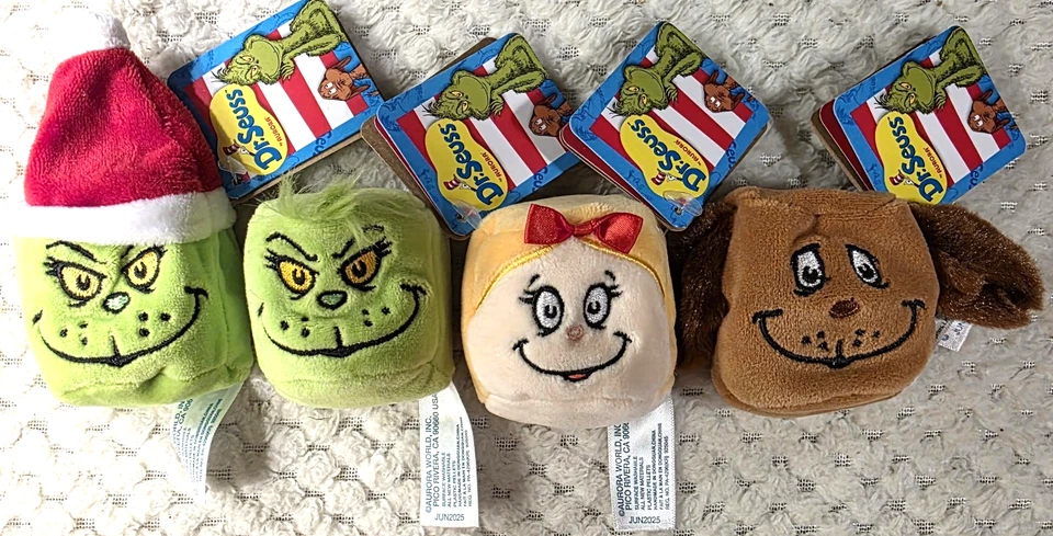 How The Grinch Stole Christmas Bean Bag Peluche Lote Nuevo 2.5" cada uno Nuevo con Etiquetas Aurora Foto 1 de 4