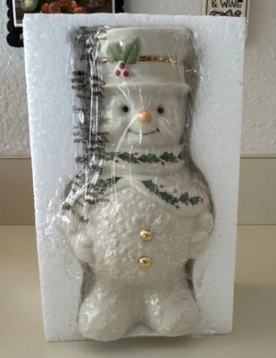 LENOX HAPPY HOLLY DAYS MUÑECO DE NIEVE VOTIVO 6 1/2" ALTO NUEVO EN CAJA Foto 1 de 4