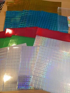 25 X Holographic Creative Papers peel & stick Sheets 250mm X 250mm # 2 - Picture 1 of 5