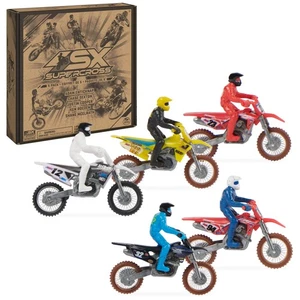 Supercross, Authentic 5-Pack of 1:24 Scale Die-Cast Motorcycles with Rider Fi... - Picture 1 of 9
