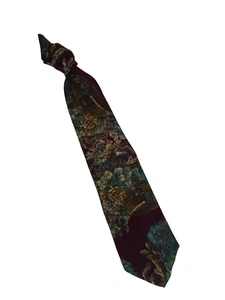 New CROFT & BARROW $35 Red Multicolor Floral Tie 100% Silk Qte_B2 - Picture 1 of 4