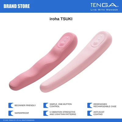 Vibrador Iroha TSUKI Rosa Mujer Impermeable Punto G con Estuche de Carga Nuevo en Caja Foto 1 de 4