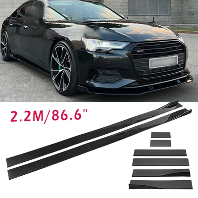 Carbon Fiber 2.2m Side Skirt Extensions Rocker Panel For Audi Quattro Foto 1 de 4