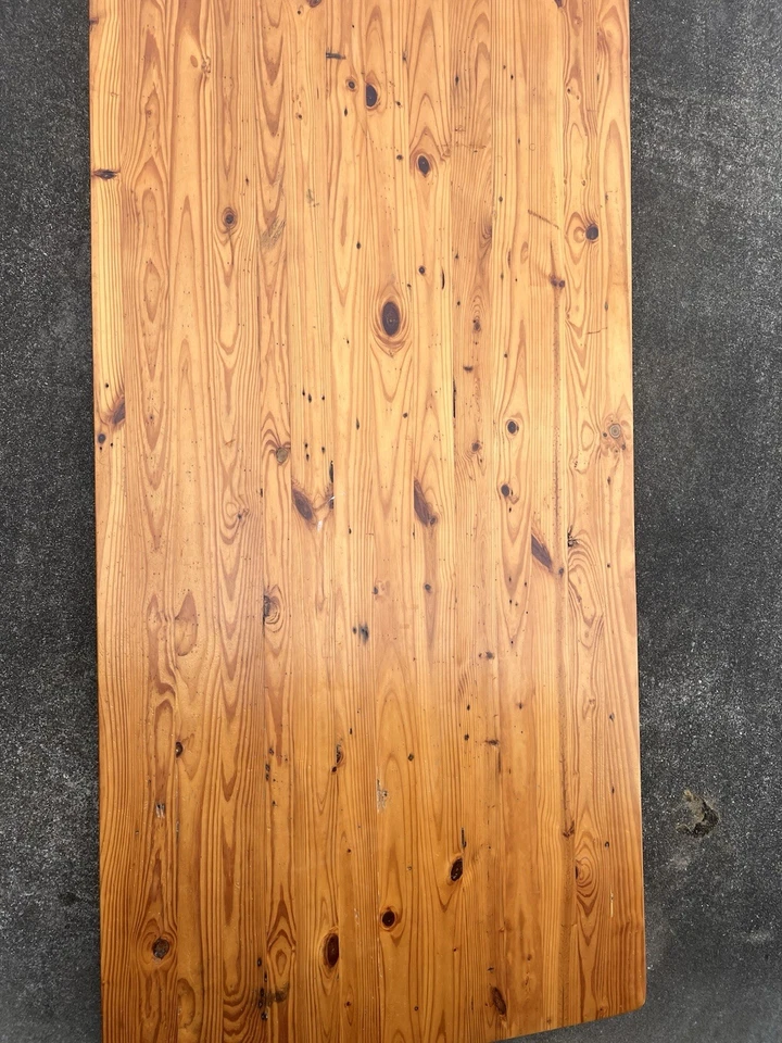 Gorgeous Knotty Pine Solid Wood Dining Table Distressed with Legs 7 ft x 3.5 ft - Image 1 of 4