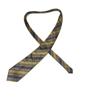 Pierre Cardin NeckTie Adult Multi Colored Hand Made 100% Silk Gray Yellow Brown - Picture 1 of 5
