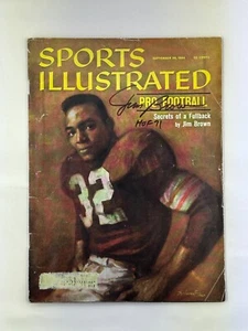 Sports Illustrated 09/26/60 Jim Brown First Cover Auto Signed w/ Inscription - Picture 1 of 2