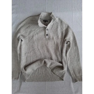 Banana Republic Herren XL grau italienische Merinowolle Waffel Strick Pullover Sweater - Bild 1 von 8