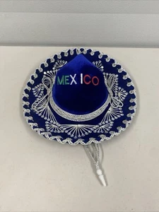 Kids Authentic Mexican Sombrero by Gonzalez Blue Silver fancy dress bar man cave - Picture 1 of 19